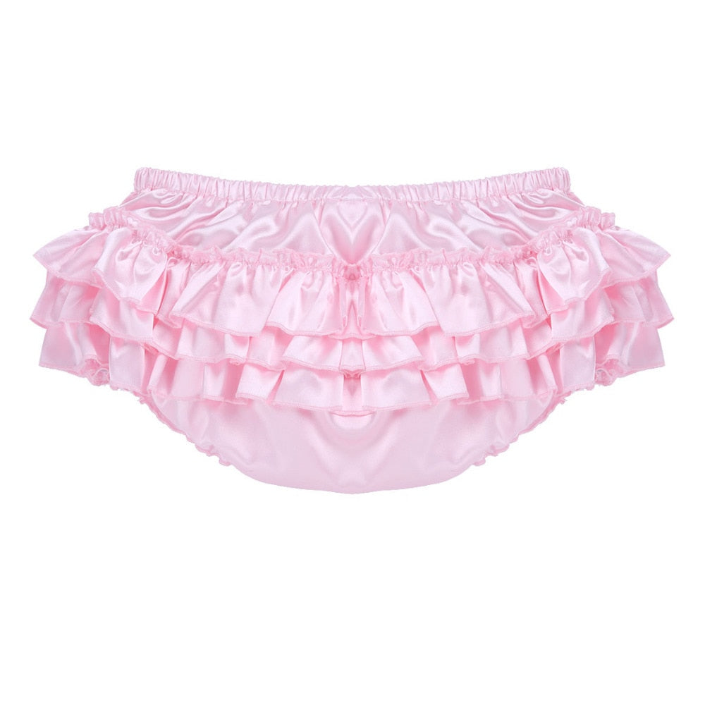 Mens Ruffle Girlie Bloomer Panties Pink