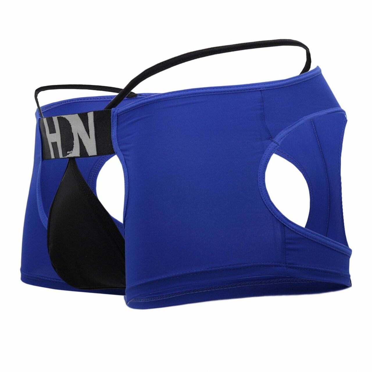 JCSTK - Mens Hidden Seduction Open Front & Back Hot Pants with G string Black and Blue