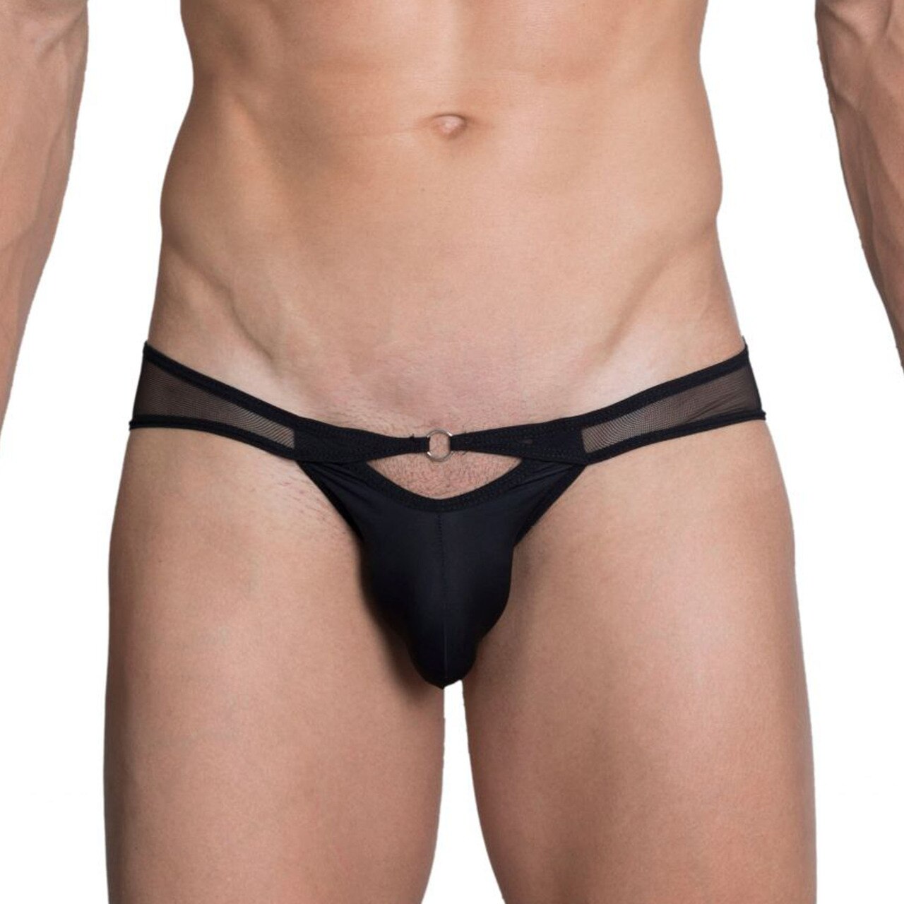 SALE - Mens Hidden Seduction Mesh & Spandex Bikini Brief Black