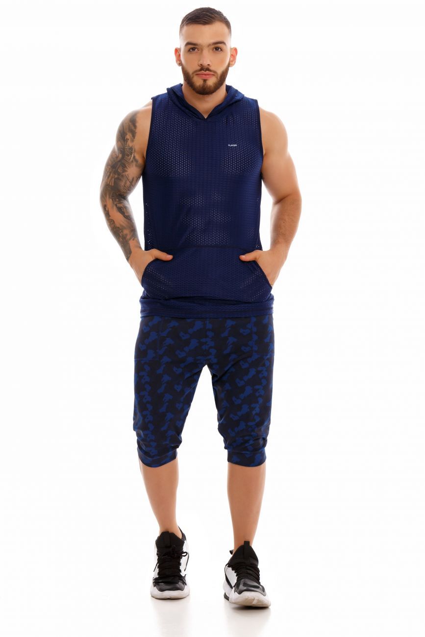 JOR 1360 Pocker Tank Top Hoodie Blue