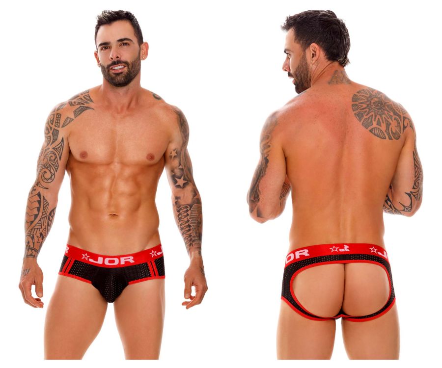 JOR 1636 Electro Jockstrap Black & Red