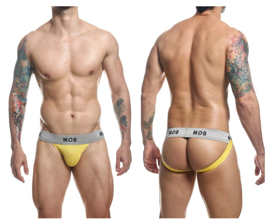 MaleBasics MBL107 Classic Fetish Jock 3 Inches Jockstrap Including Plus Sizes Yellow