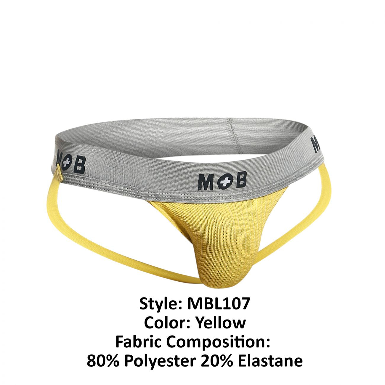 MaleBasics MBL107 Classic Fetish Jock 3 Inches Jockstrap Including Plus Sizes Yellow