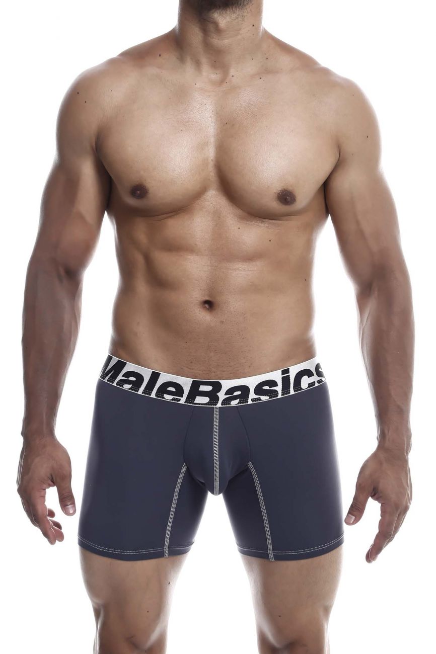 MaleBasics MBM02 Performance Boxer Briefs Gray