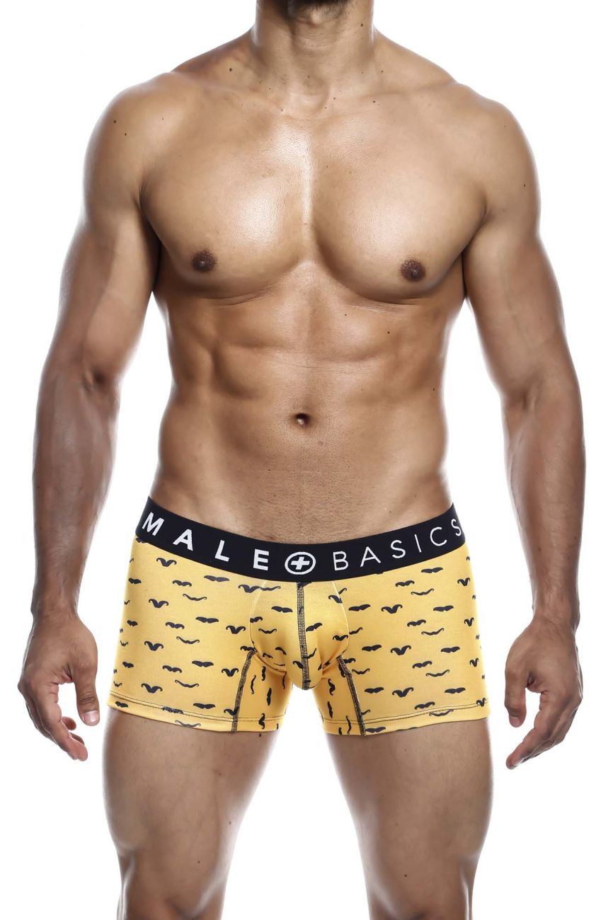 MaleBasics MBT01 3PK Trunks Printed Stache