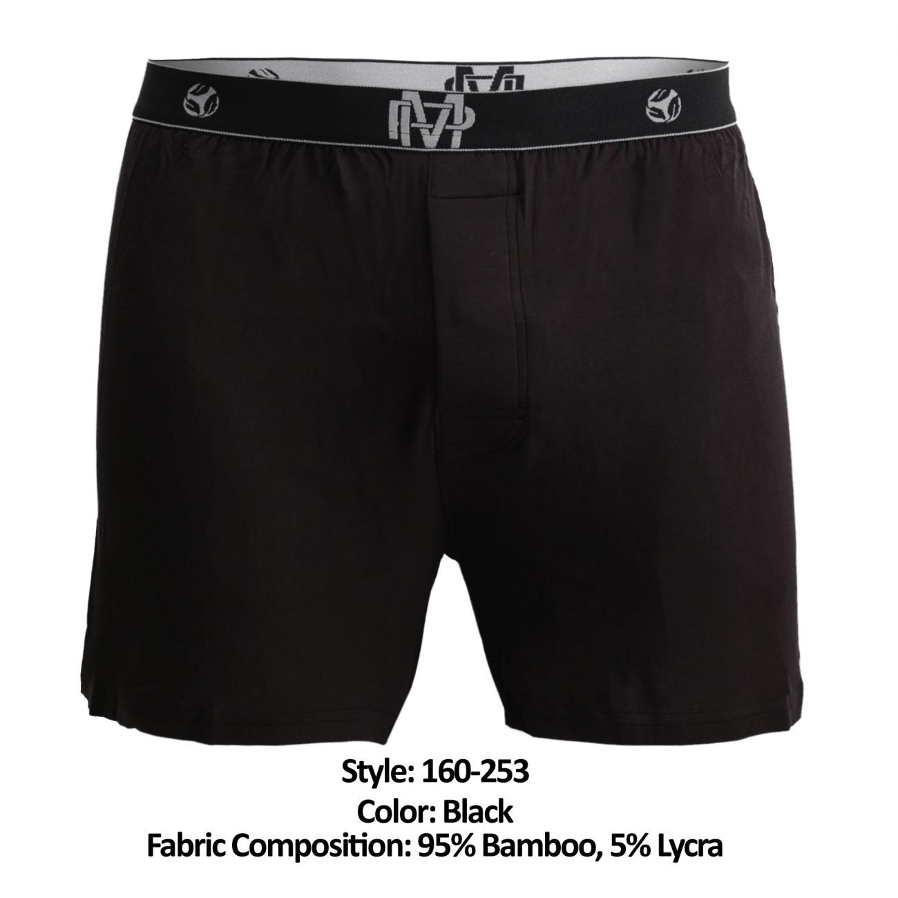 Male Power 160-253 Bamboo Boxer Short Black