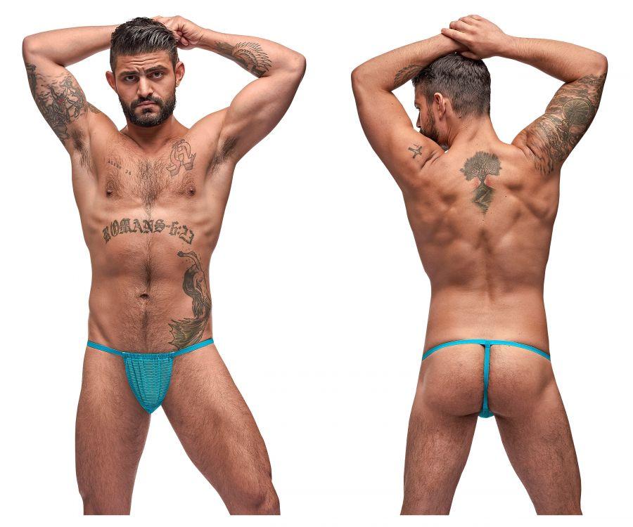 Male Power 450-252 Mesh Rib Posing Strap Seafoam