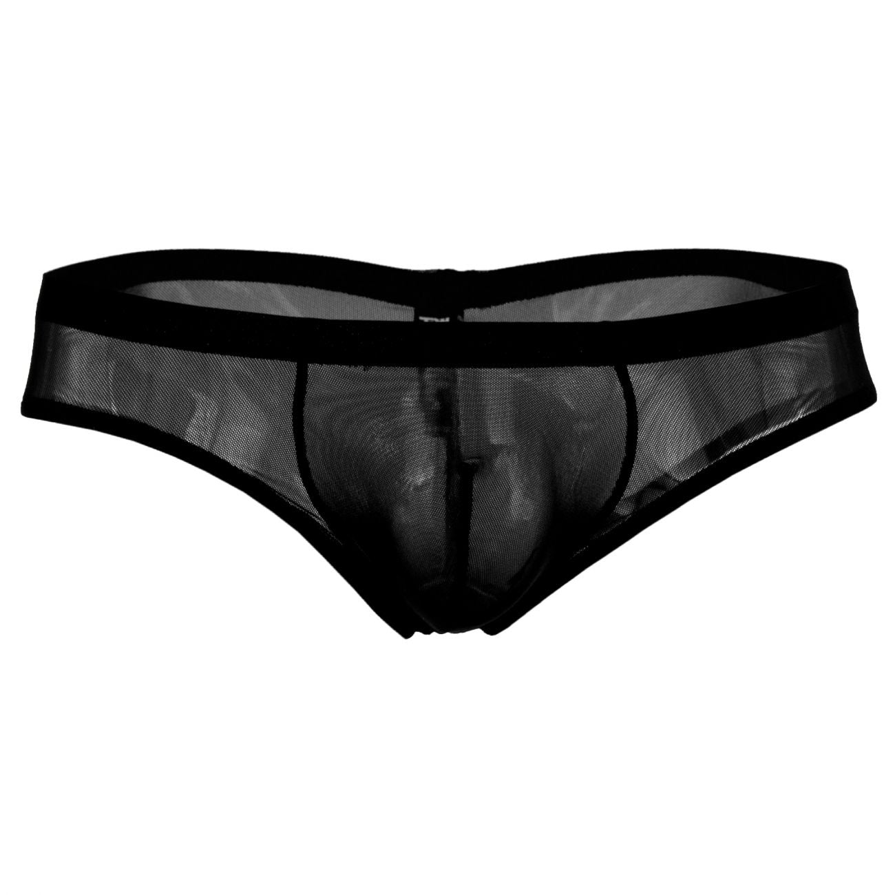 Male Power PAK883 Euro Male Mesh Shirred Pouch Manty Briefs Black