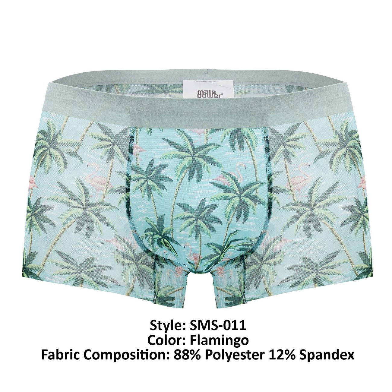 Male Power SMS-011 Sheer Prints Seamless Short Flamingo