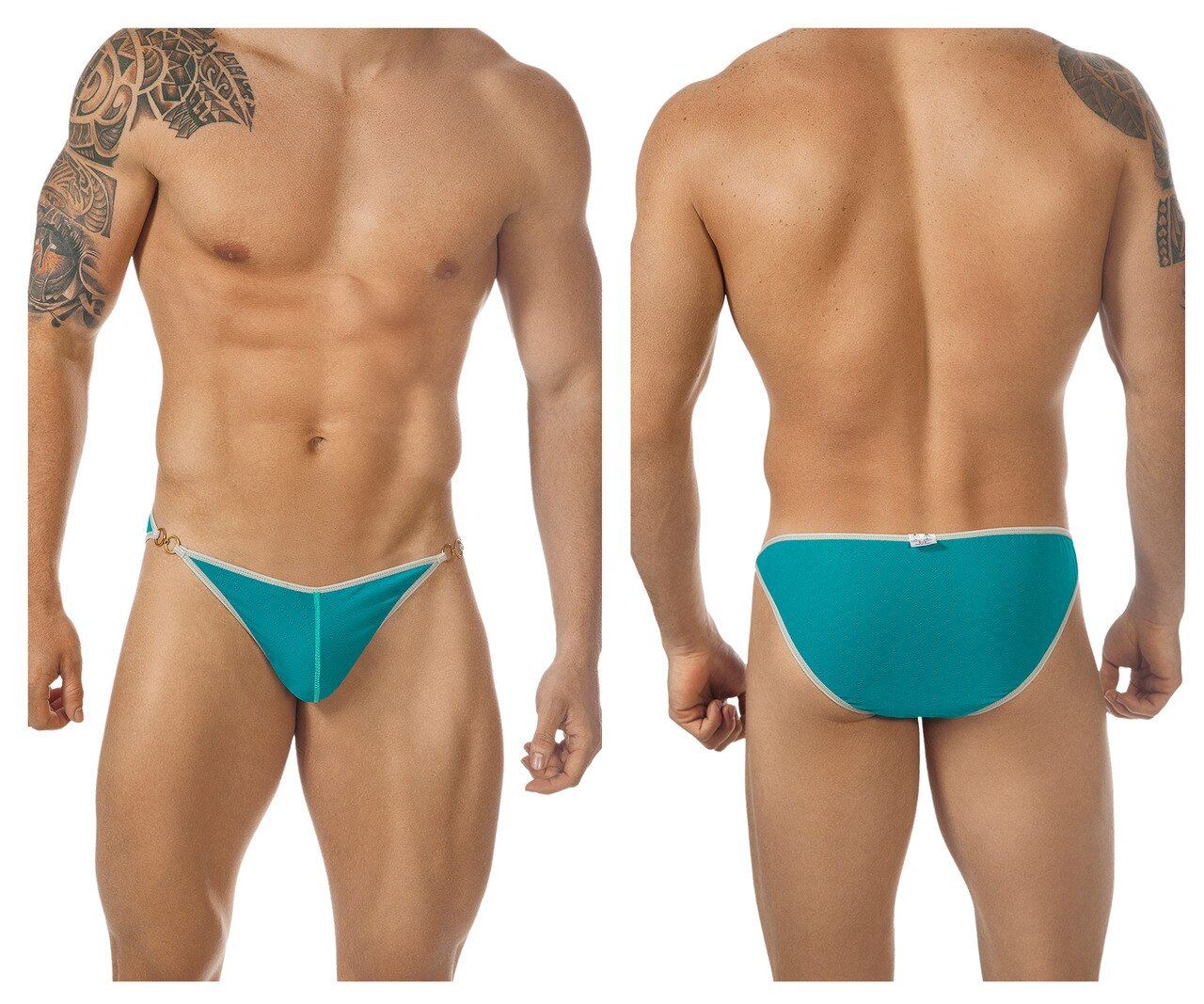 Male Bikini with Ring Sides Green
