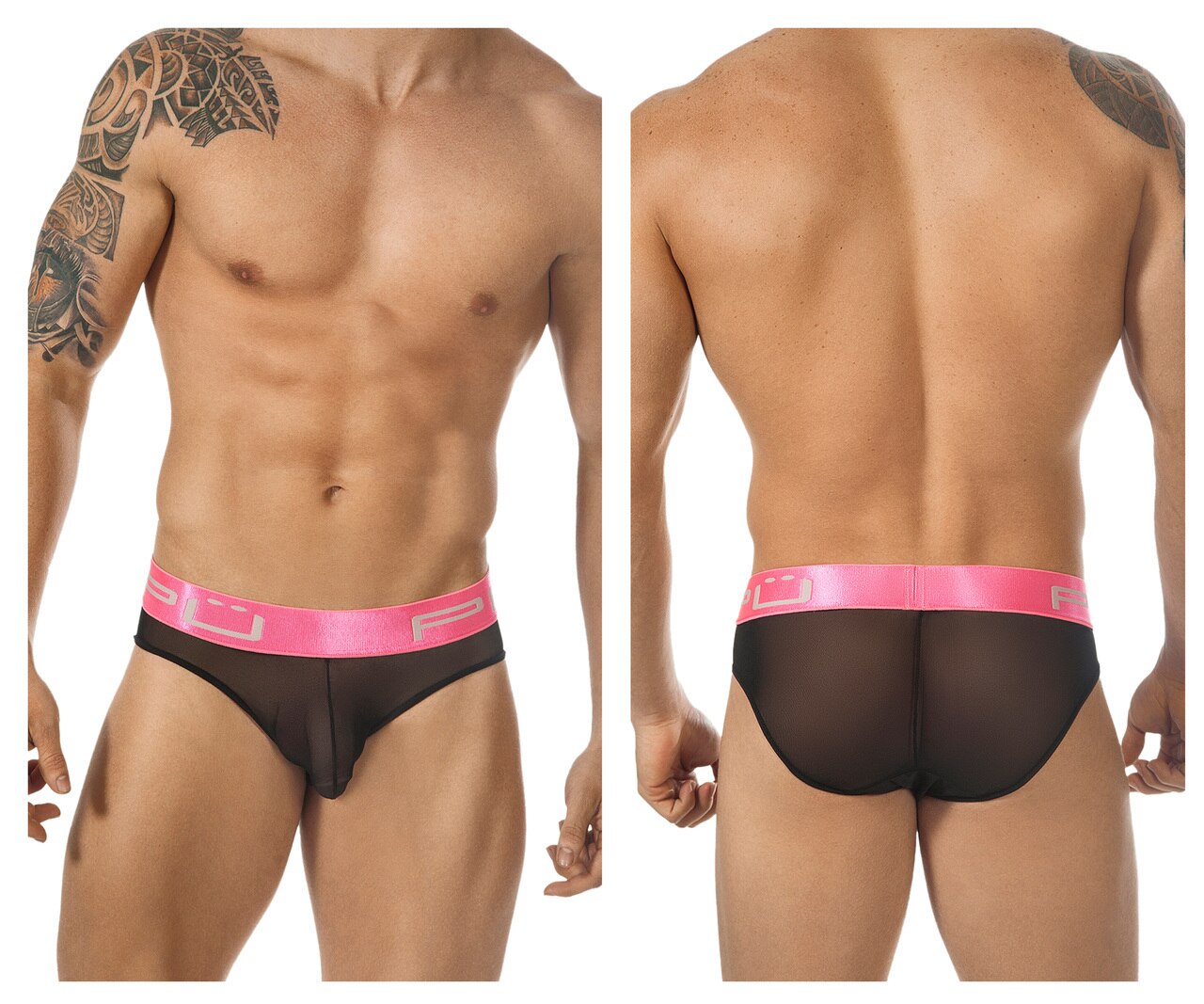 Male Sheer Mesh Bikini Brief Black