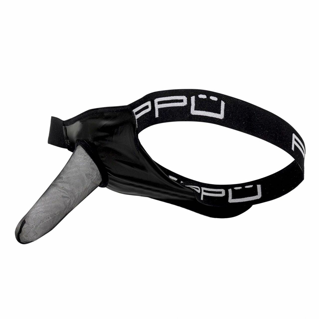 Mens PPU Underwear Sling Back Jockstrap Black