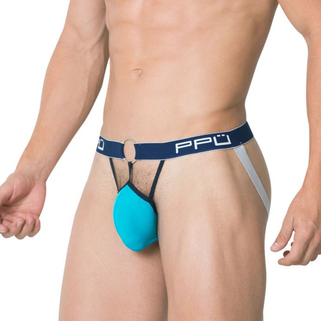 SALE - Mens PPU Underwear Ring Jock Strap Turquoise
