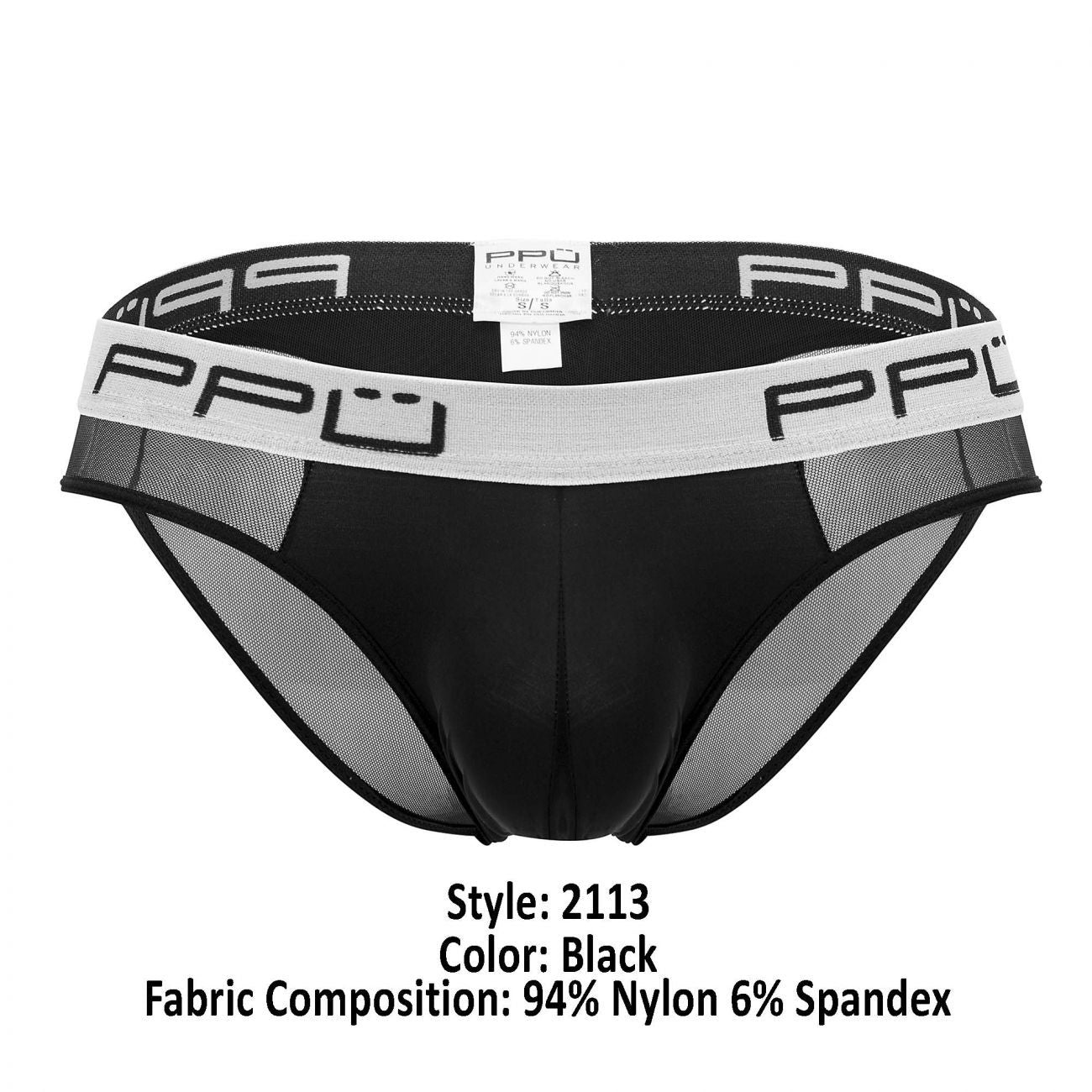 PPU 2113 Mesh Bikini Thongs Black