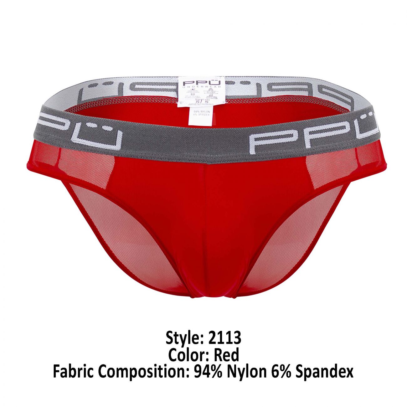 PPU 2113 Mesh Bikini Thongs Red