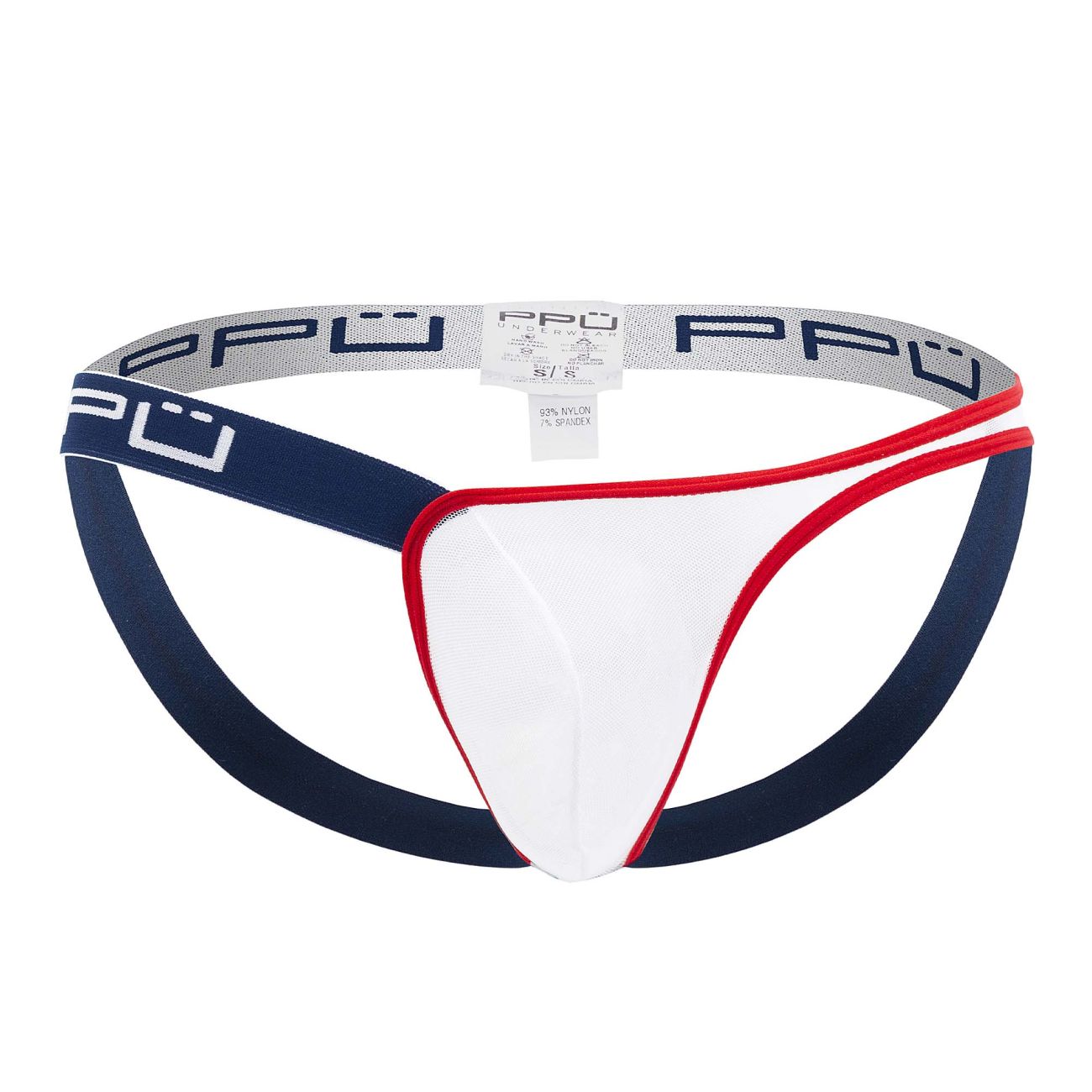 PPU 2308 One Side Mesh Jockstrap Blue