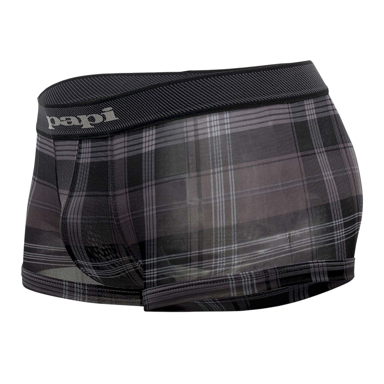 Papi 626182-962 Cool2 2PK Solid-Print Brazilian Trunks Black Gray
