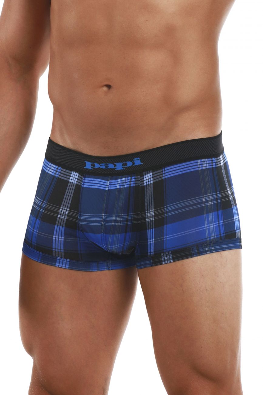 Papi 626182-968 Cool2 2PK Solid-Print Brazilian Trunks Black Blue