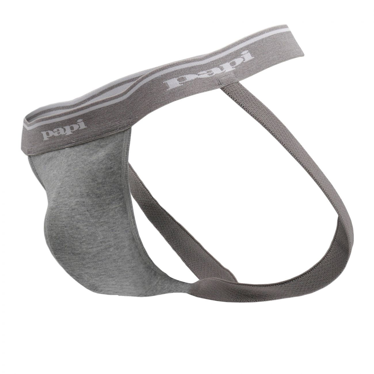 Papi 705910-962 3PK 1X1 Rib Jockstrap Black-Charcoal-Gray