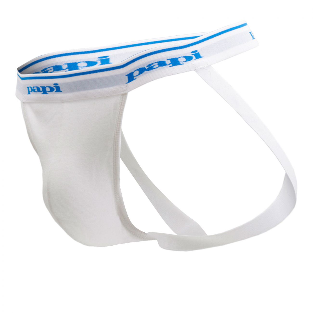 Papi 705910W-100 3PK 1X1 Rib Jockstrap White