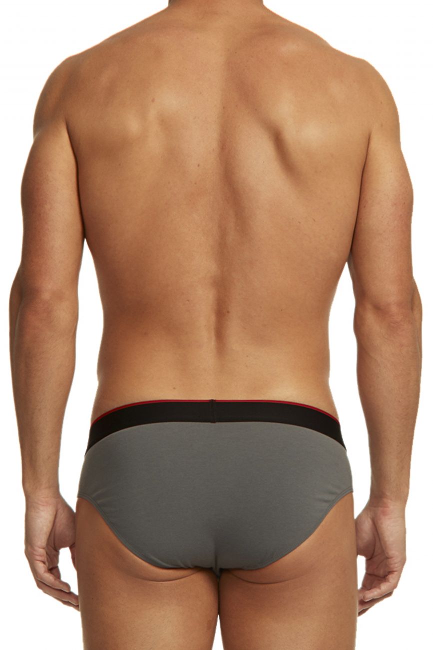 Papi 980403-950 3PK Cotton Stretch Brief Red-Gray-Black