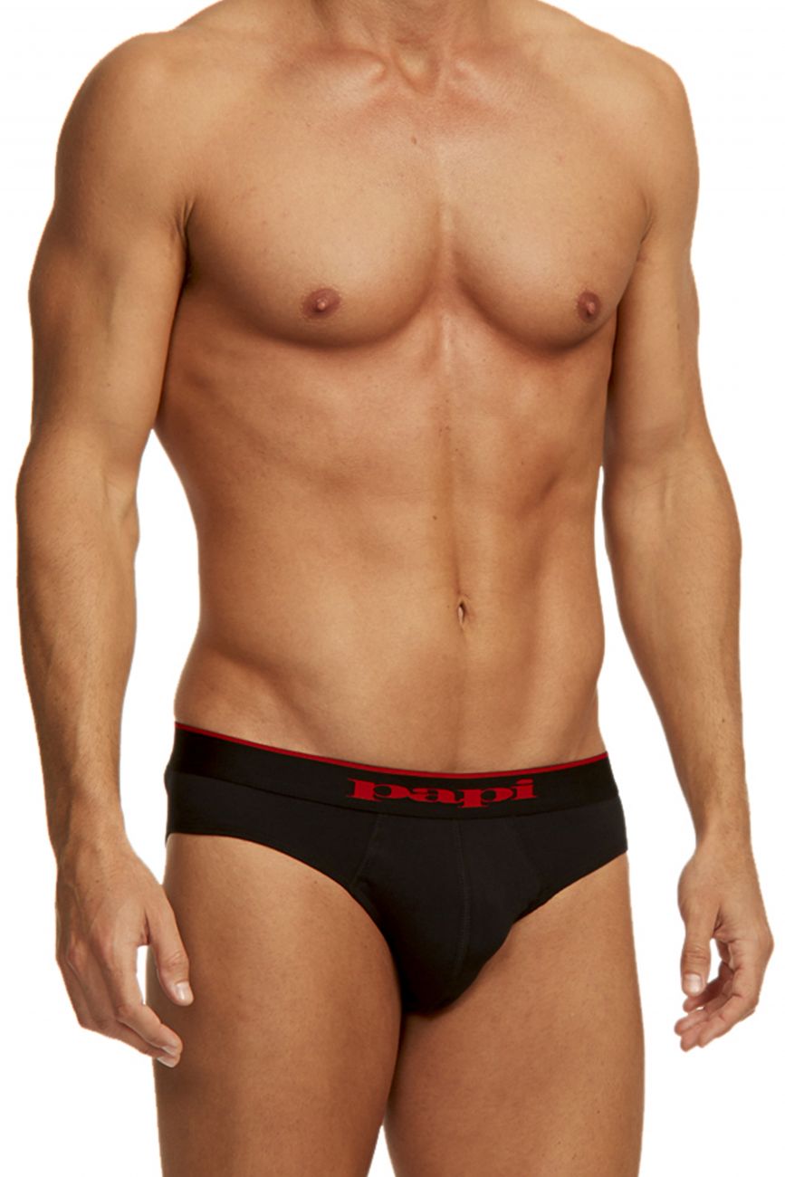 Papi 980403-950 3PK Cotton Stretch Brief Red-Gray-Black
