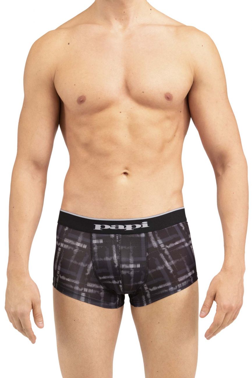 Papi MPA005 2PK Brazilian Trunks Black Gray