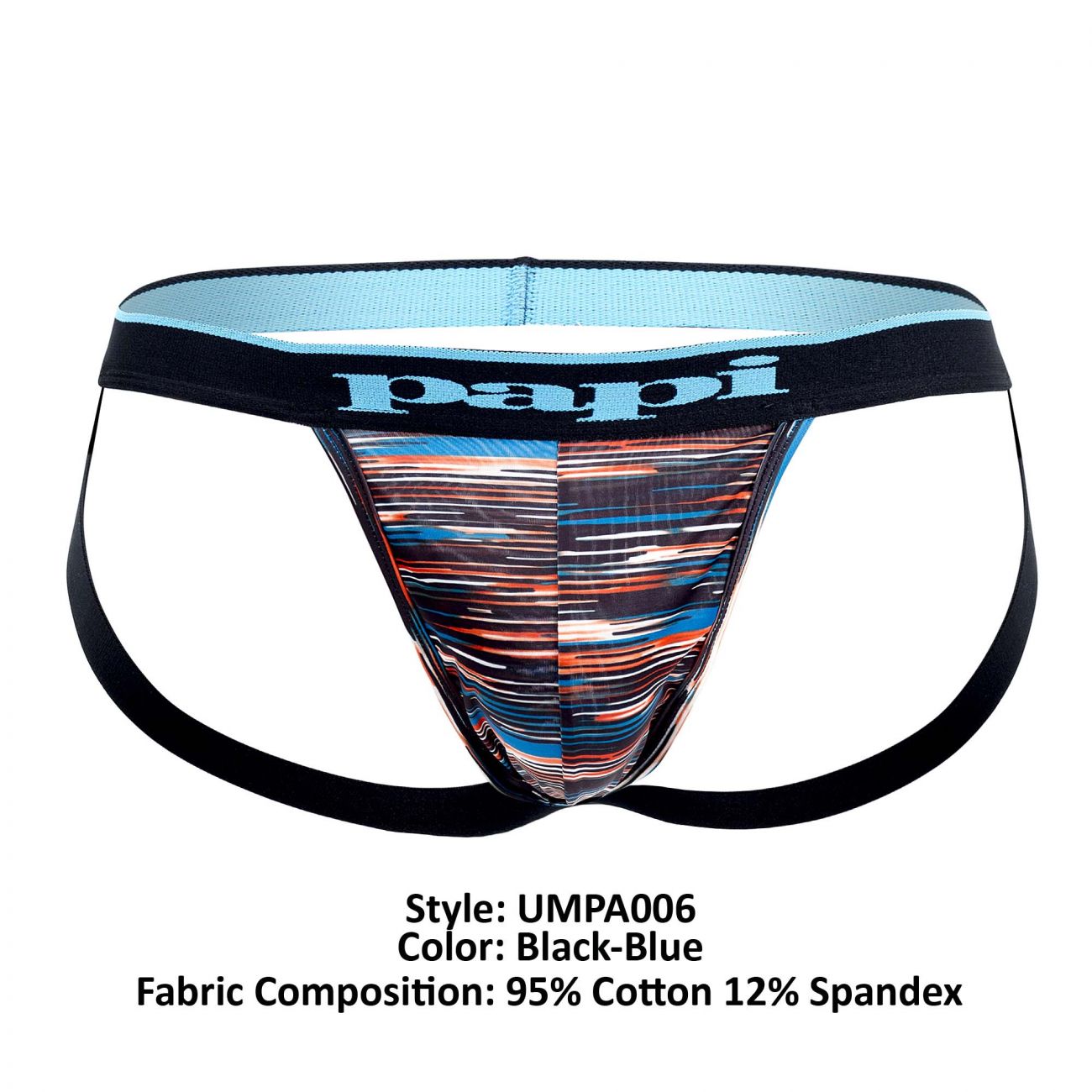 UMPA006 2PK Jockstrap Black Blue
