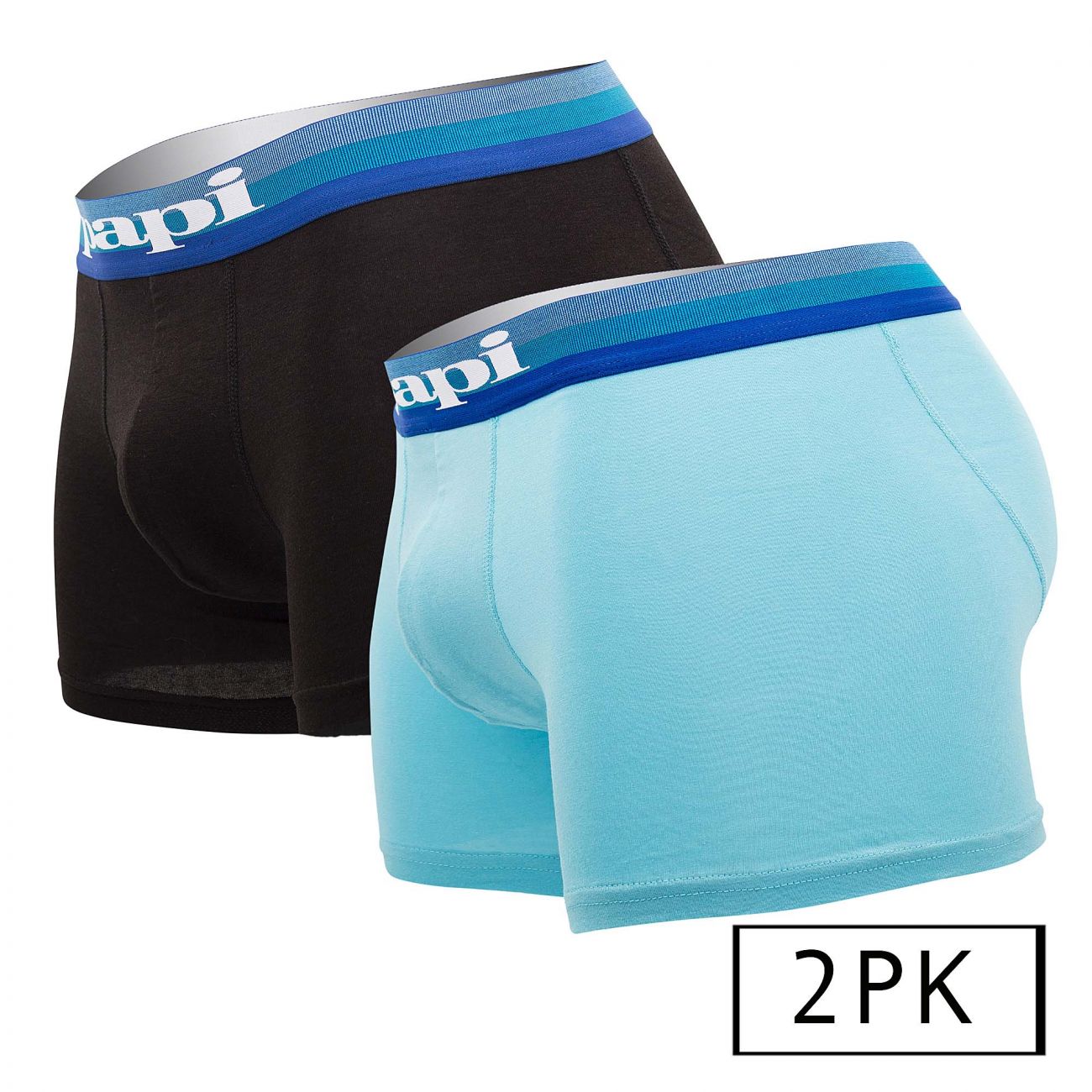 Papi UMPA088 2PK Microflex Brazilian Boxer Briefs Turquoise-Black