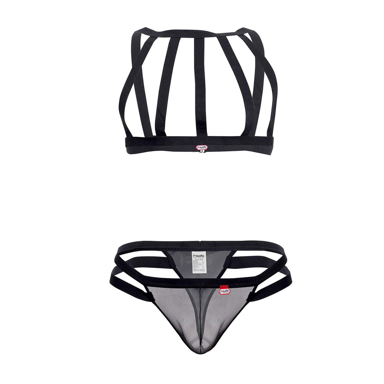 Pikante 0331 Personality Harness Thongs Black