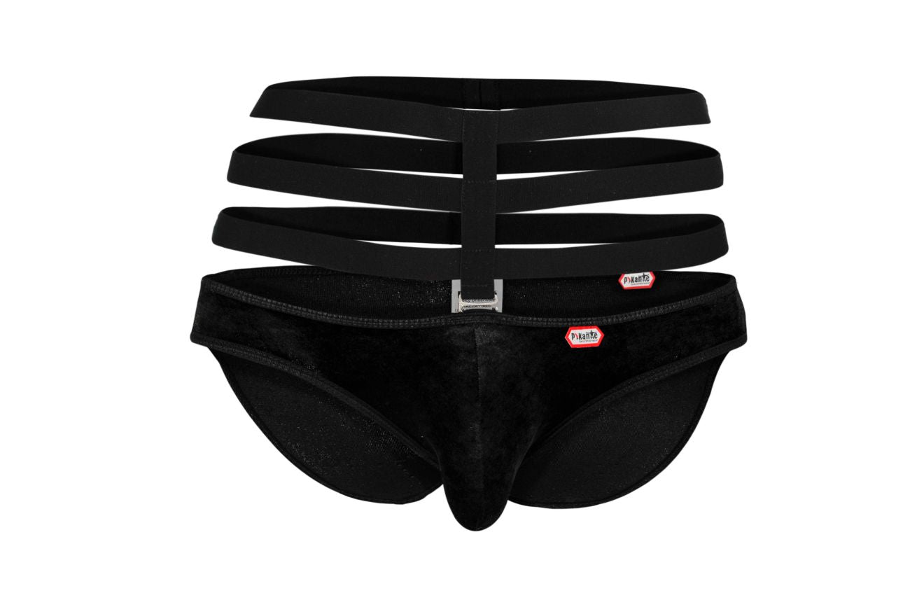 Pikante 1097 Clandestine Velvet Briefs Black