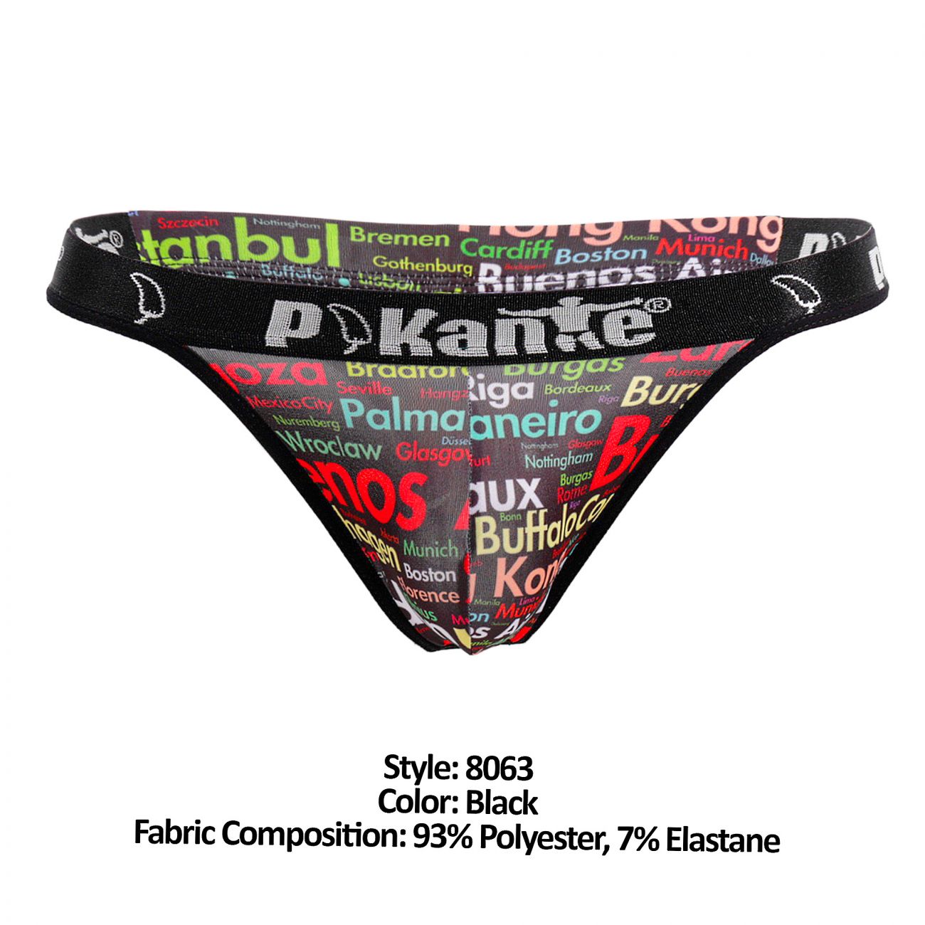 Pikante 8063 Traffic Thongs Black Multi