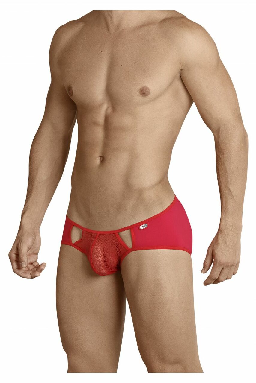 SALE - Mens Pikante Sheer Front Bikini Briefs Red