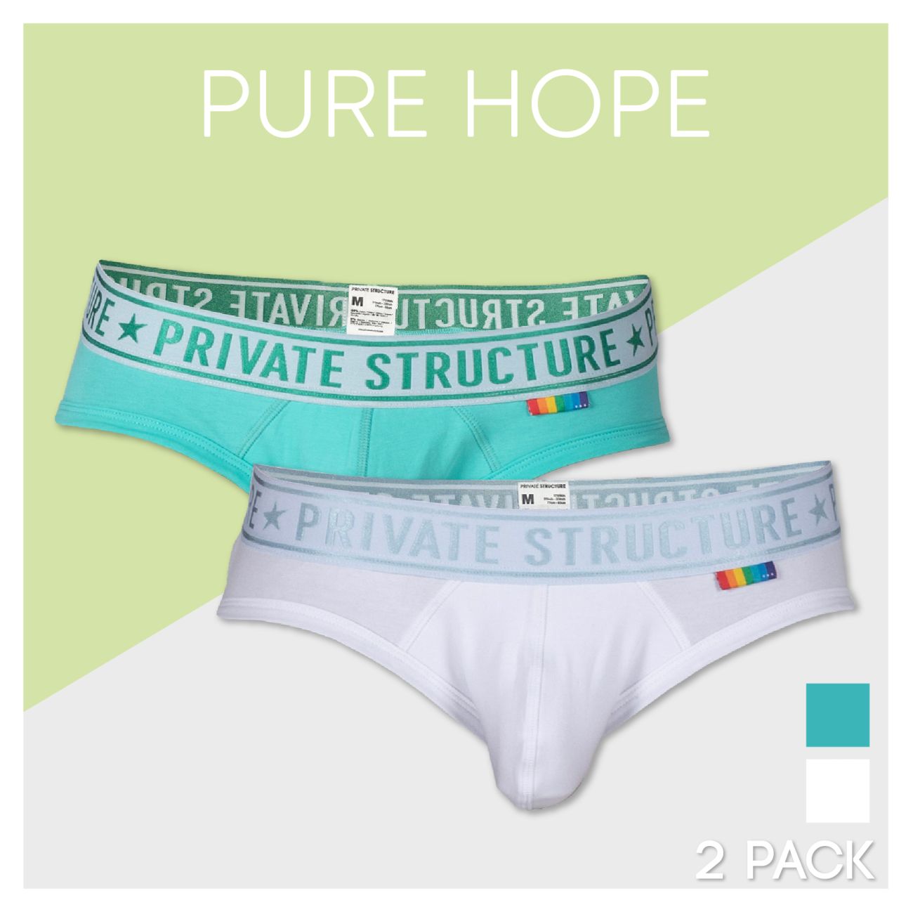 Private Structure EPUT4385 2PK Mid Waist Mini Briefs All Colours