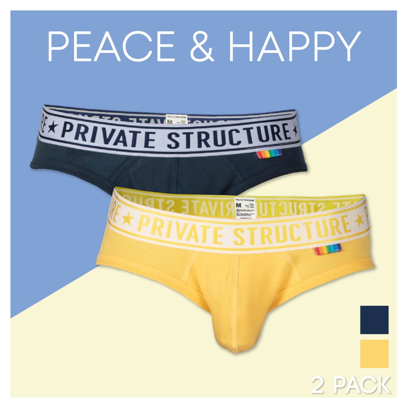 Private Structure EPUT4385 2PK Mid Waist Mini Briefs All Colours