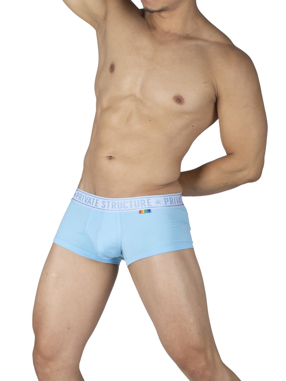 Private Structure EPUT4386 2PK Mid Waist Trunks Yellow and Blue