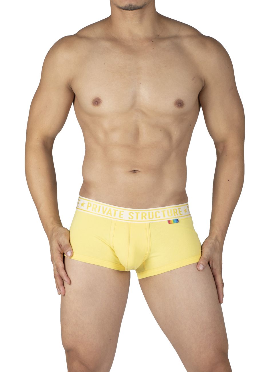 Private Structure EPUT4386 2PK Mid Waist Trunks Yellow and Blue