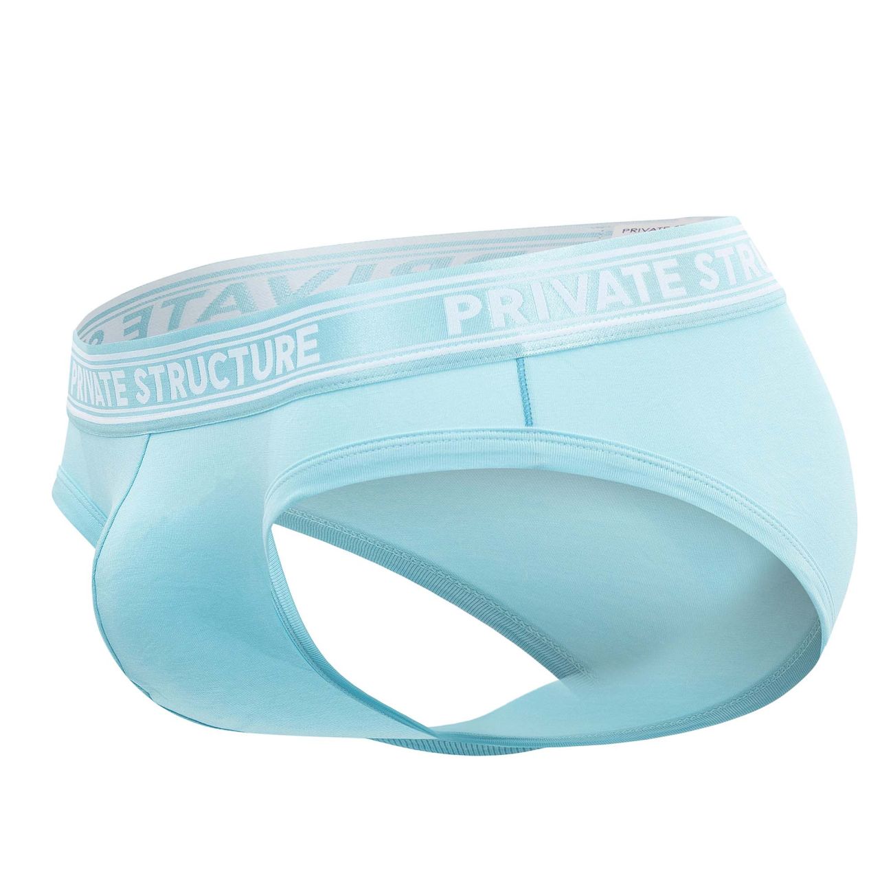 Private Structure PBUT4378 Bamboo Mid Waist Mini Briefs Bright Cyan