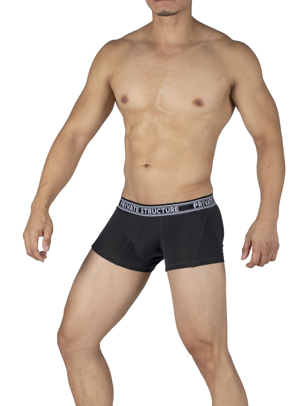 Private Structure PBUT4379 Bamboo Mid Waist Trunks Raven Black