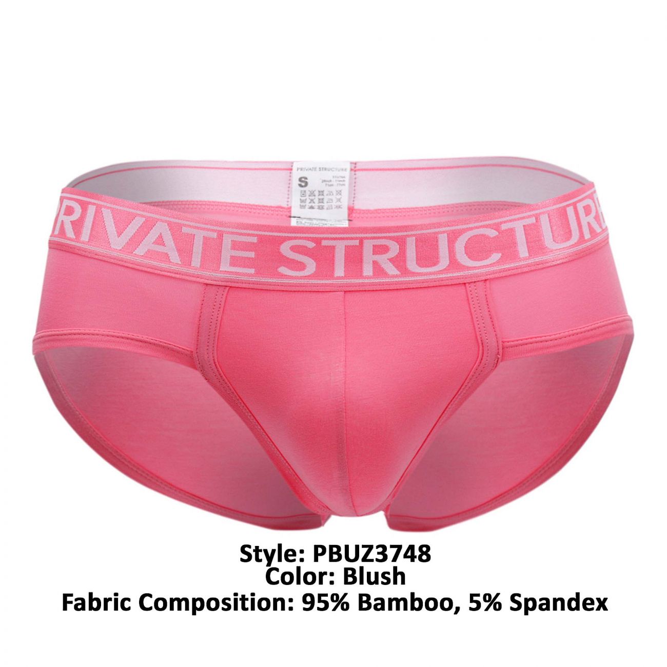 Private Structure PBUZ3748 Platinum Bamboo Contour Briefs Blush