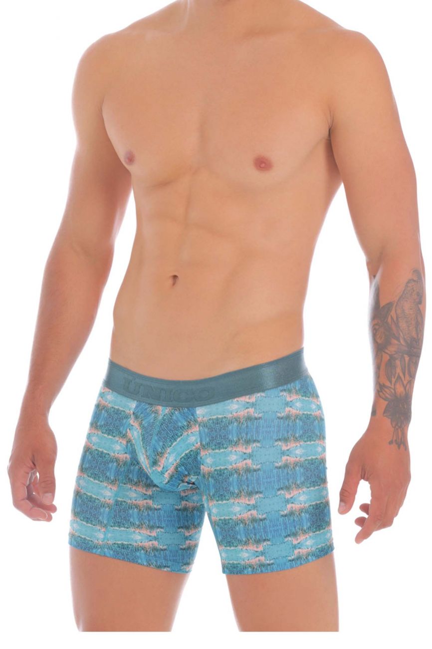 Unico 20070100231 Waterfront Boxer Briefs Blue Printed