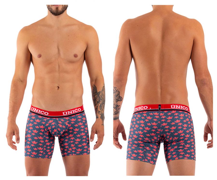 Unico 21110100203 Paper Ship Boxer Briefs Navy Multi
