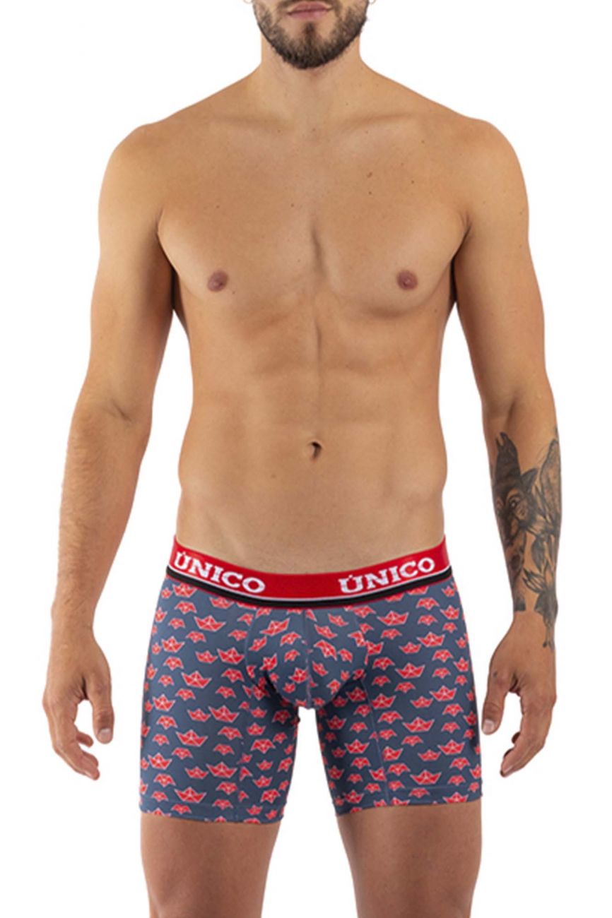Unico 21110100203 Paper Ship Boxer Briefs Navy Multi