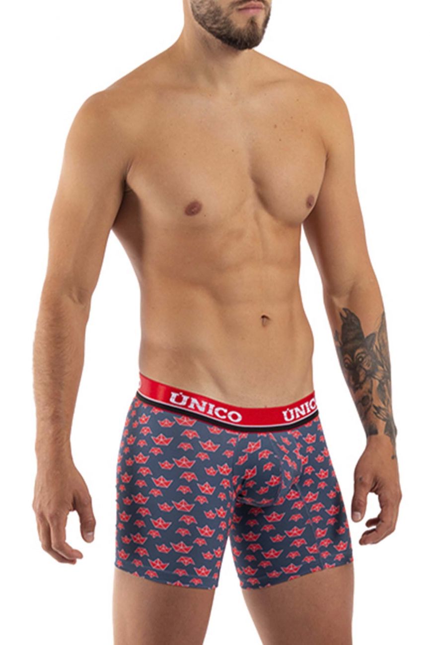 Unico 21110100203 Paper Ship Boxer Briefs Navy Multi