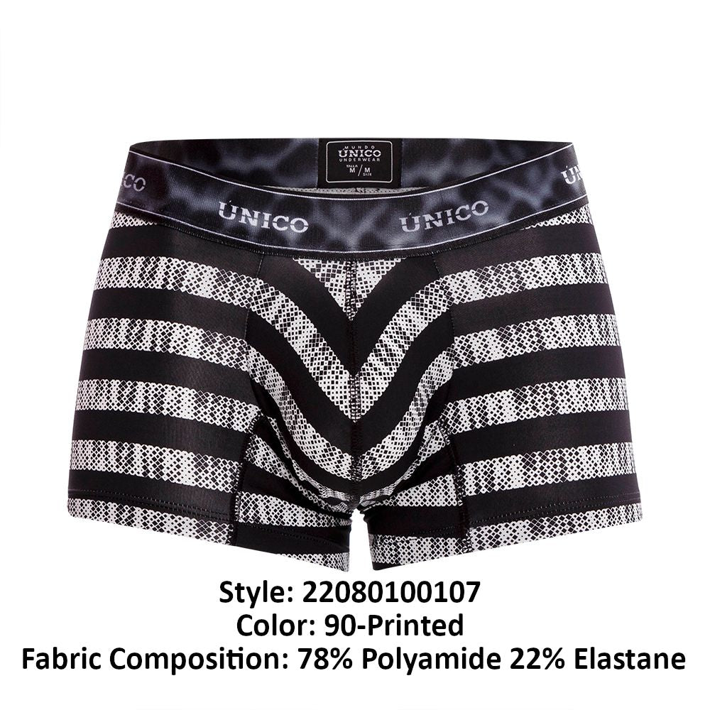 Unico 22080100107 Beteado Trunks Black Printed
