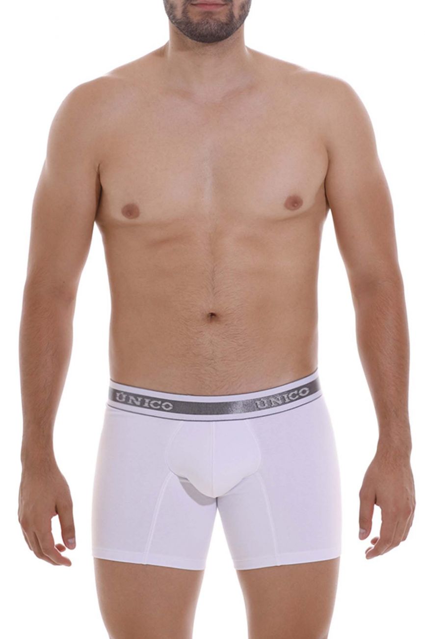 Unico 22120100209 Lustre A22 Boxer Briefs White Plus Sizes