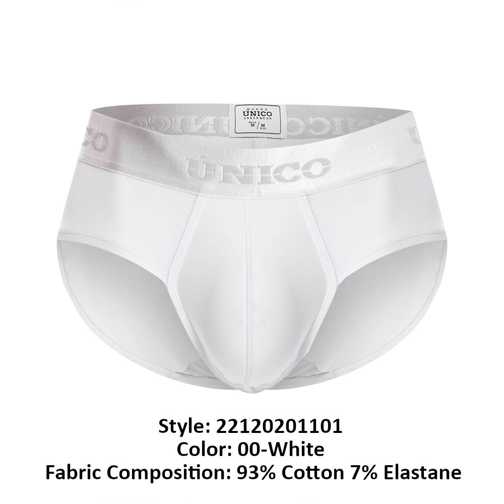 Unico 22120201101 Cristalino A22 Briefs White Plus Sizes