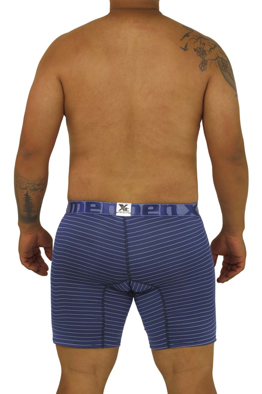 Xtremen 70004 Striped Boxer Briefs Dark Blue Plus Sizes