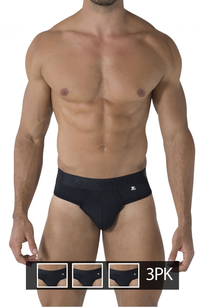 Xtremen 91031-3 3PK Piping Thongs Black