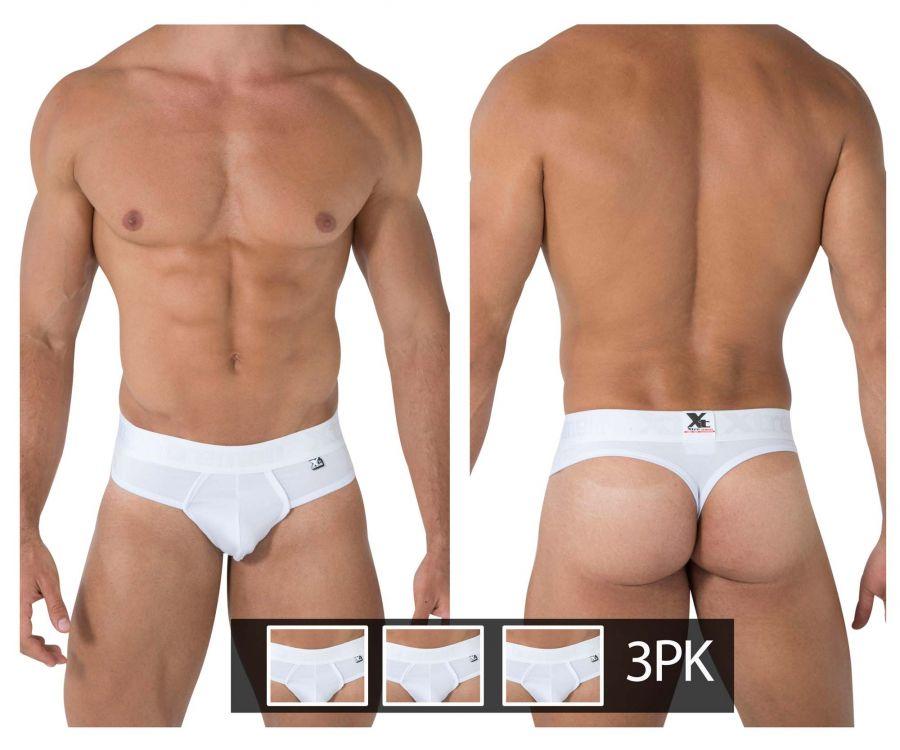 JCSTK - Xtremen 91031-3 3PK Piping Thongs White